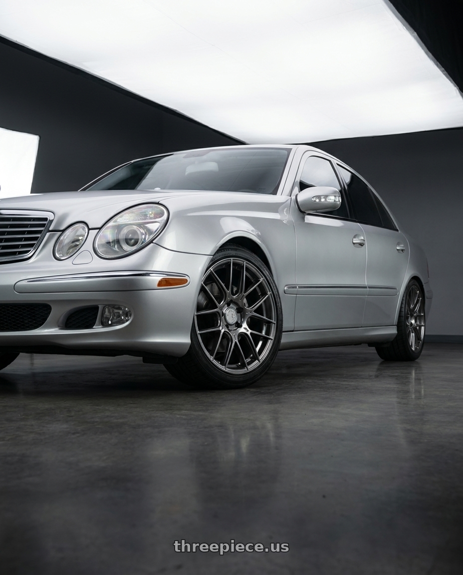 2003 Mercedes Benz E320 Sport with Aodhan AH-X 5x112 18x8.5+35 Hyper Black wheels