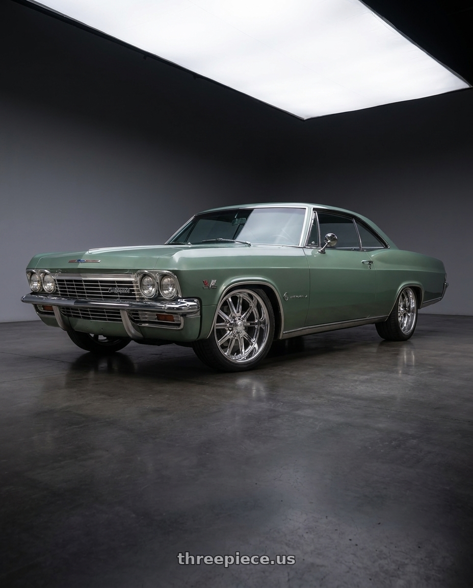 1965 Chevy Impala with US Mag 1PC U110 RAMBLER 5X120.65 20X8 +1 CHROME PLATED wheels