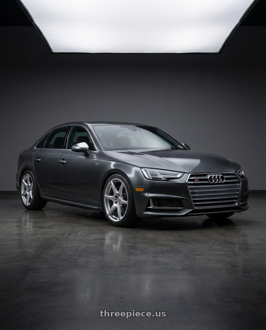 2023 Audi S4 B9 with Kansei K11S Tandem 5X112 19x10.5 22 Hyper Silver wheels