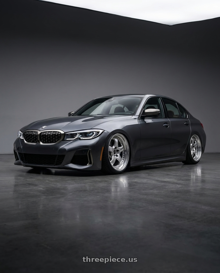 2020 bmw m340i with Work Meister S1 3P 5x112 19x9+44 R Disk Silver wheels