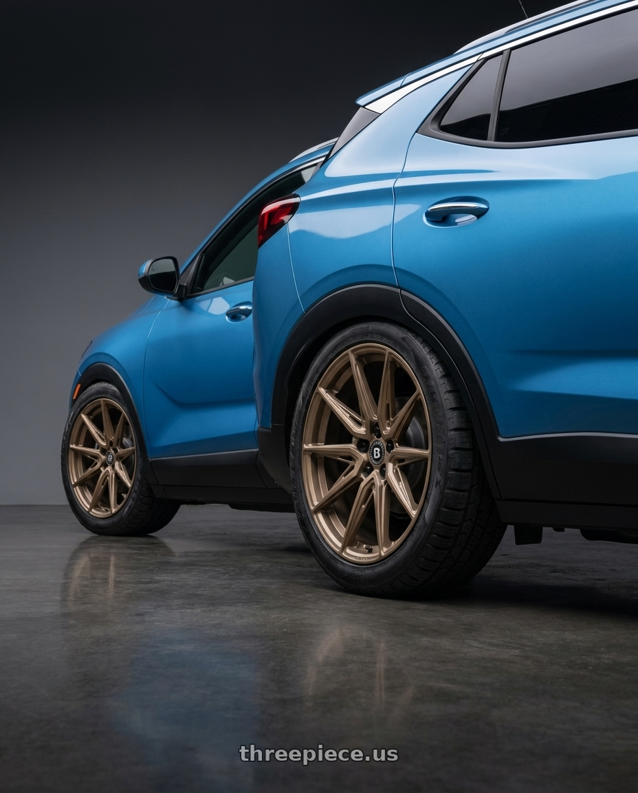 2025 Buick Encore GX ST with Brada Wheels CX2 5x112 19x11 +20 Satin Bronze wheels rear three quarter view meaty tires