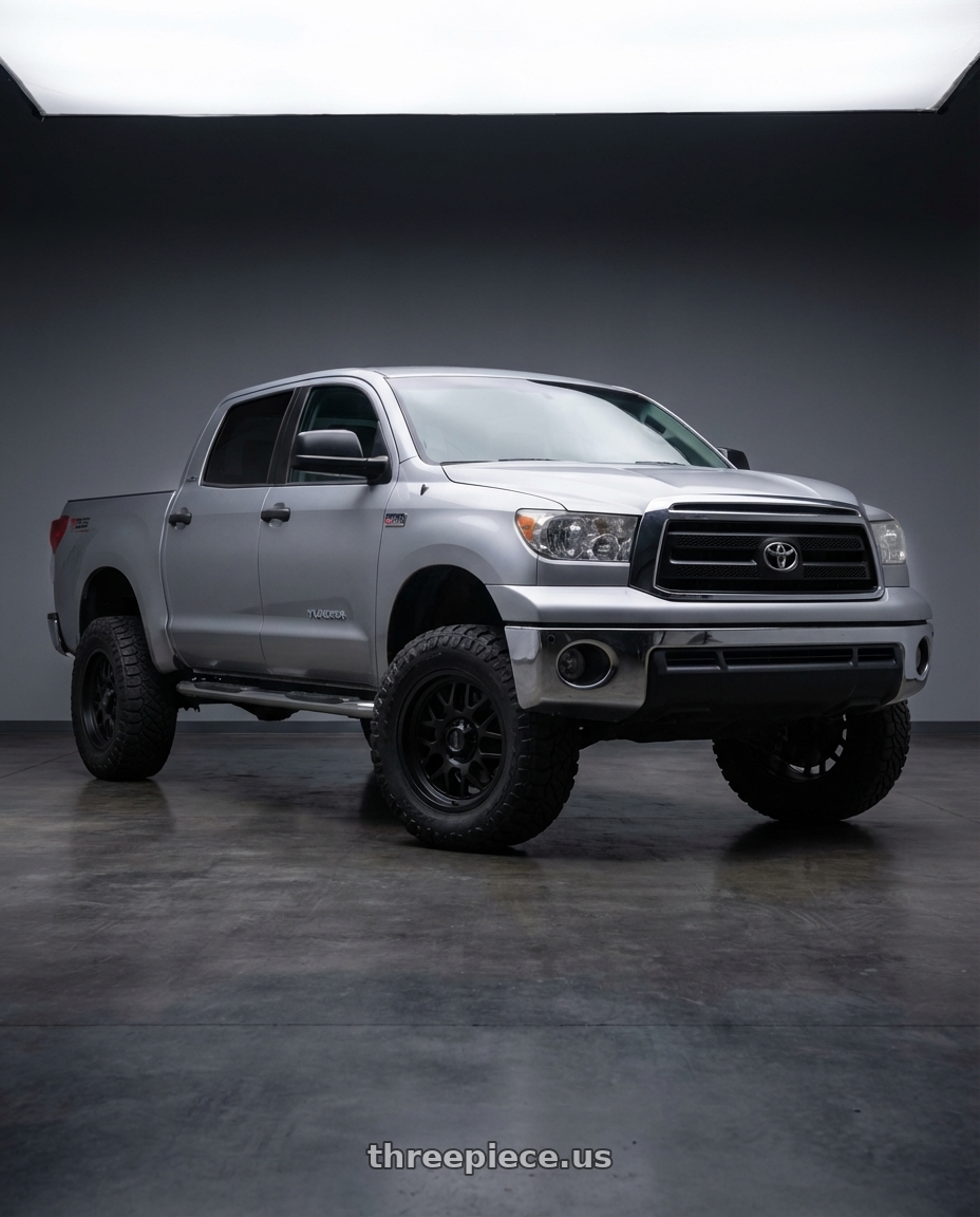 2008 toyota tundra tss silver with KMC KM535 GRENADE OFF-ROAD 5X127 20X9 +18 MATTE BLACK wheels