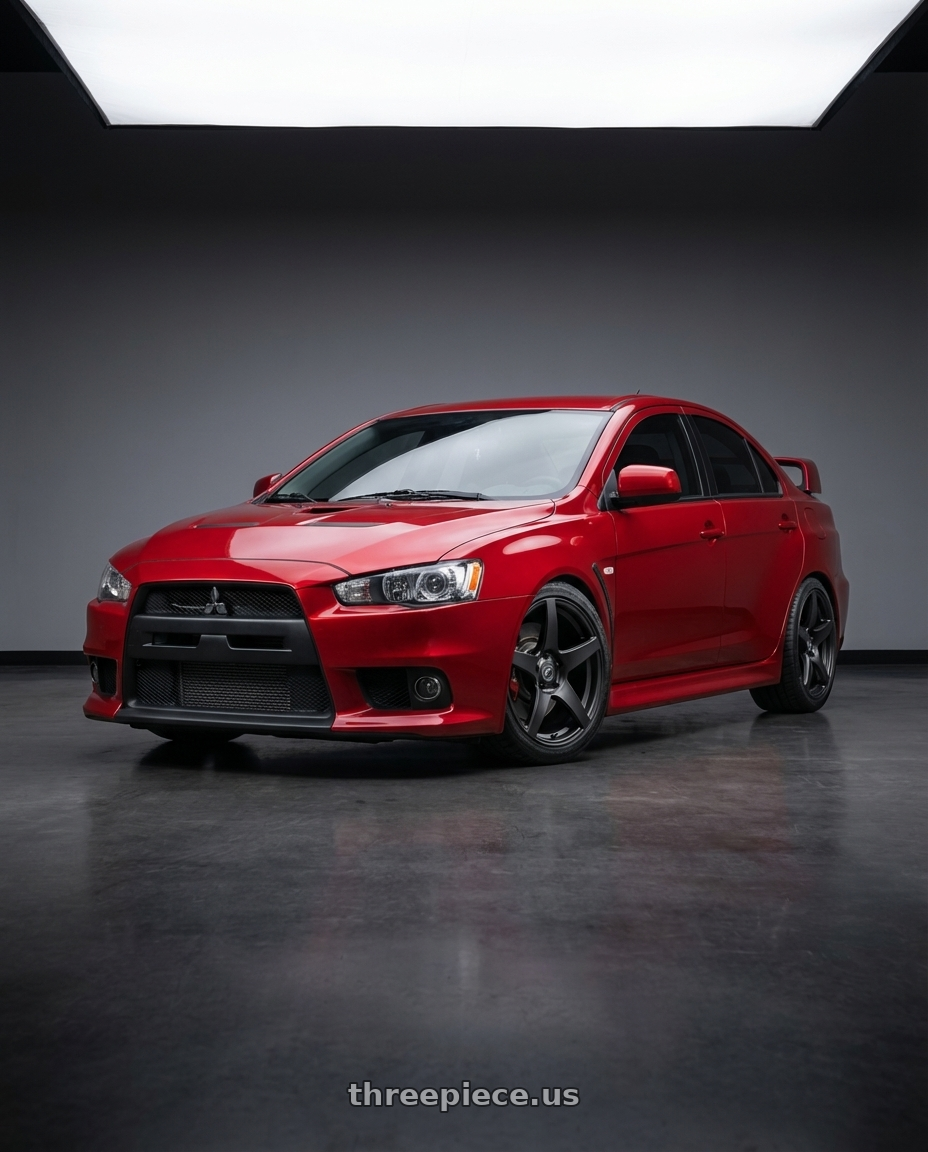 2012 Mitsubishi Lancer Evo X with Forgestar CF5 5x114.3 18x9 +35 Satin Black wheels
