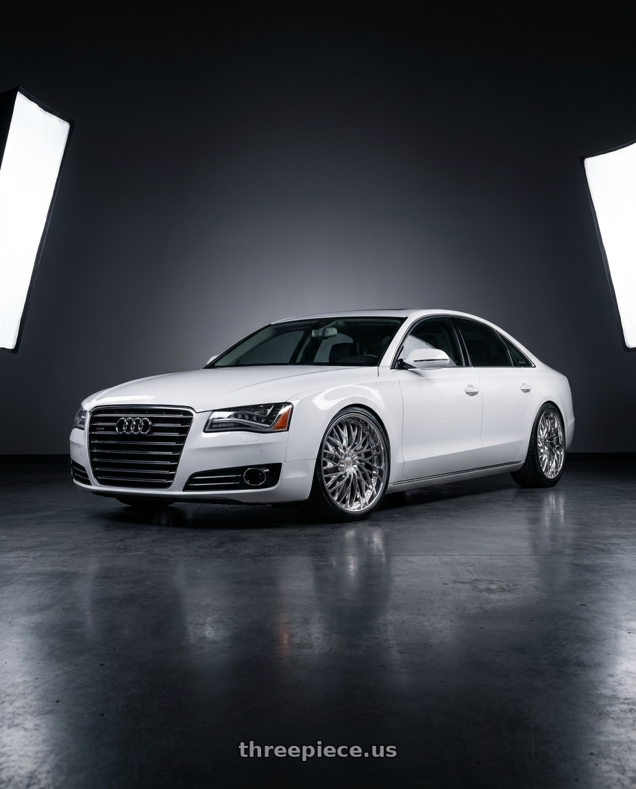 2012 Audi A8 Quattro  with Cavallo CLV-43 5x112/5x114.3 20x8.5 +35 Nano Chrome wheels