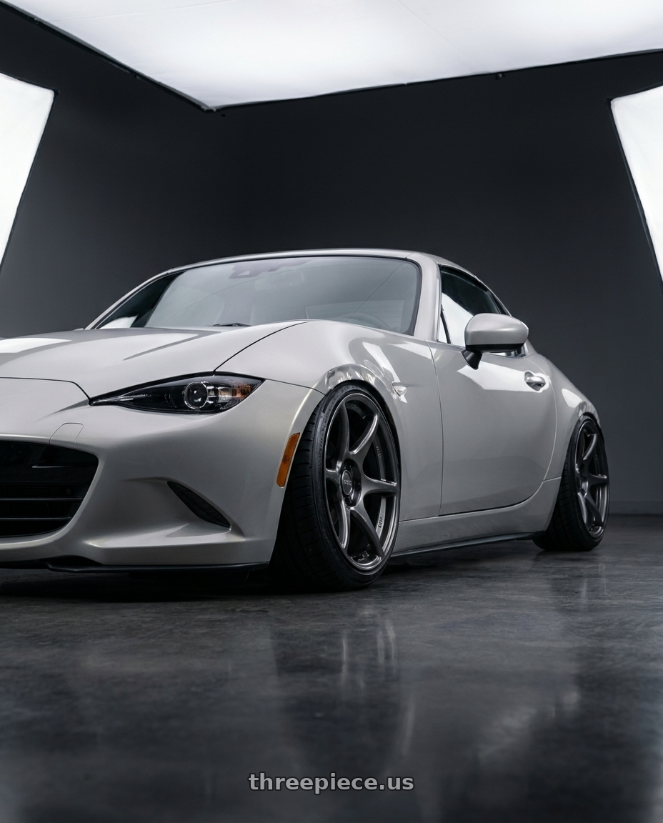 2021 Mazda MX-5 Miata ND with Kansei K11G Tandem 5x114.3 17x9 22 Gunmetal wheels