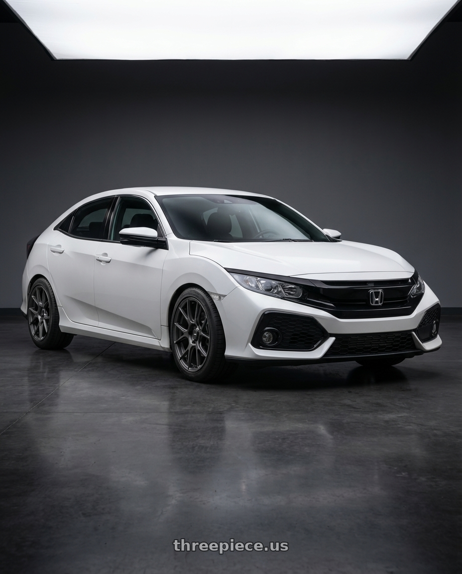 2019 Honda Civic with Konig Ampliform 5x114.3 18x8.5+35 Dark Metallic Graphite wheels