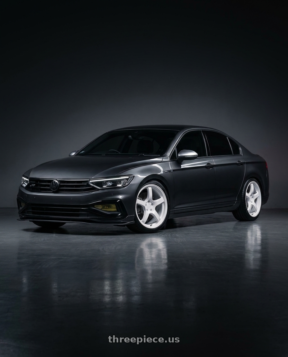 Volkswagen Passat B8.5 2022 with Gram Lights 57CR 5x120 19x9.5 +35 CERAMIC WHITE PEARL wheels