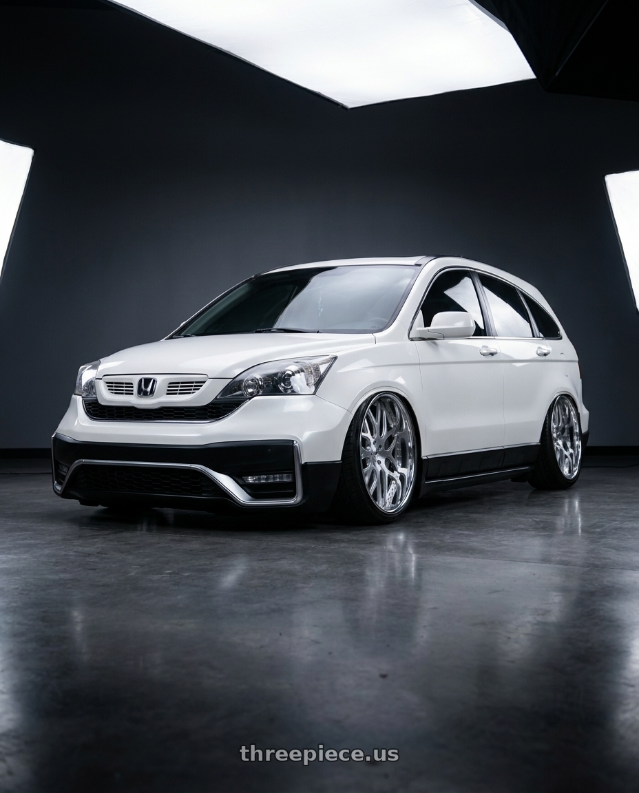 2009 HONDA CRV3 with Amani Allora 5x112/5x120 22x9 +32 Brush Center Chrome Lip wheels