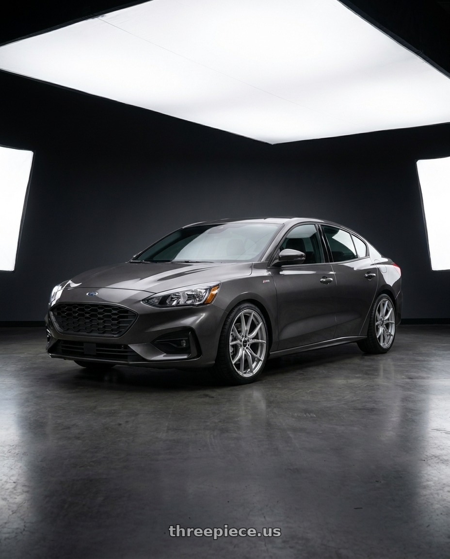 2021 Focus Sedan St Line with Advanti Racing 80S Hybris 5x114.3 18x8 +45 Silver with Machined Face wheels