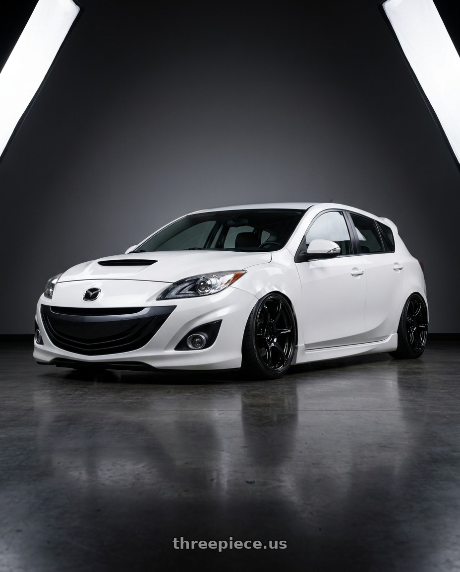 2012 Mazda Mazdaspeed3 with Advan RGIII 5x114.3 18x9.5+45 Gloss Black wheels