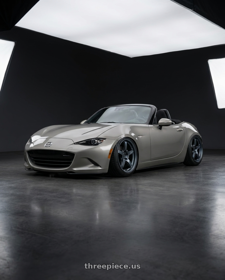 2021 Mazda MX-5 Miata ND with Gram Lights 57CR 5x114.3 17x9+38 Gunblue II wheels