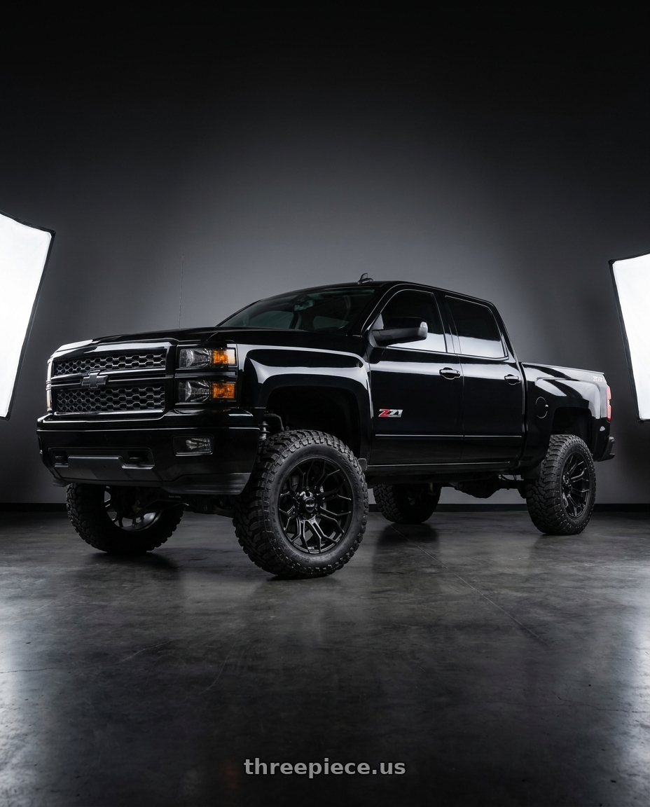 2015 Chevy Silverado 1500 LT with WELD Off-Road Gradient 5x139.7 20x10 -18 Satin Black wheels