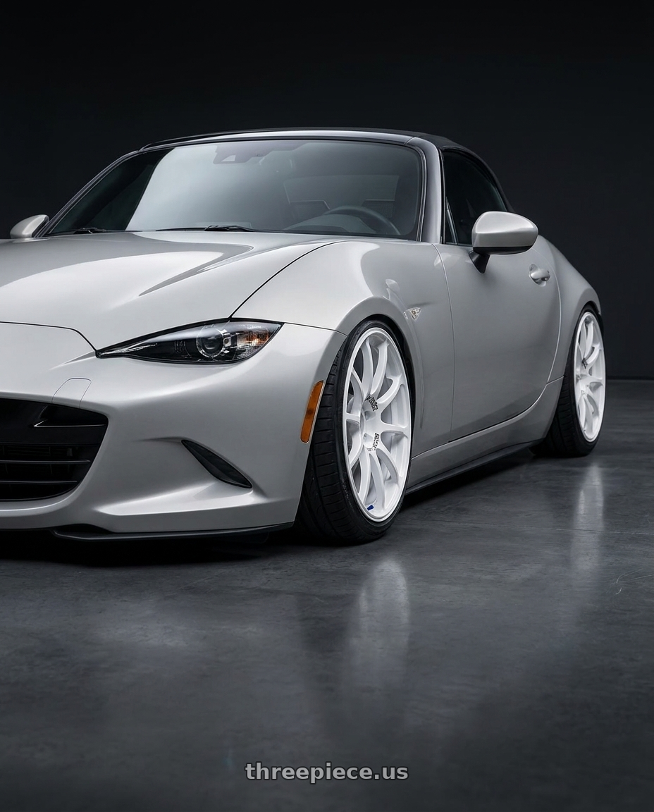 2021 Mazda MX-5 Miata ND with Advan RCIII 5x114.3 17x8+38 White wheels