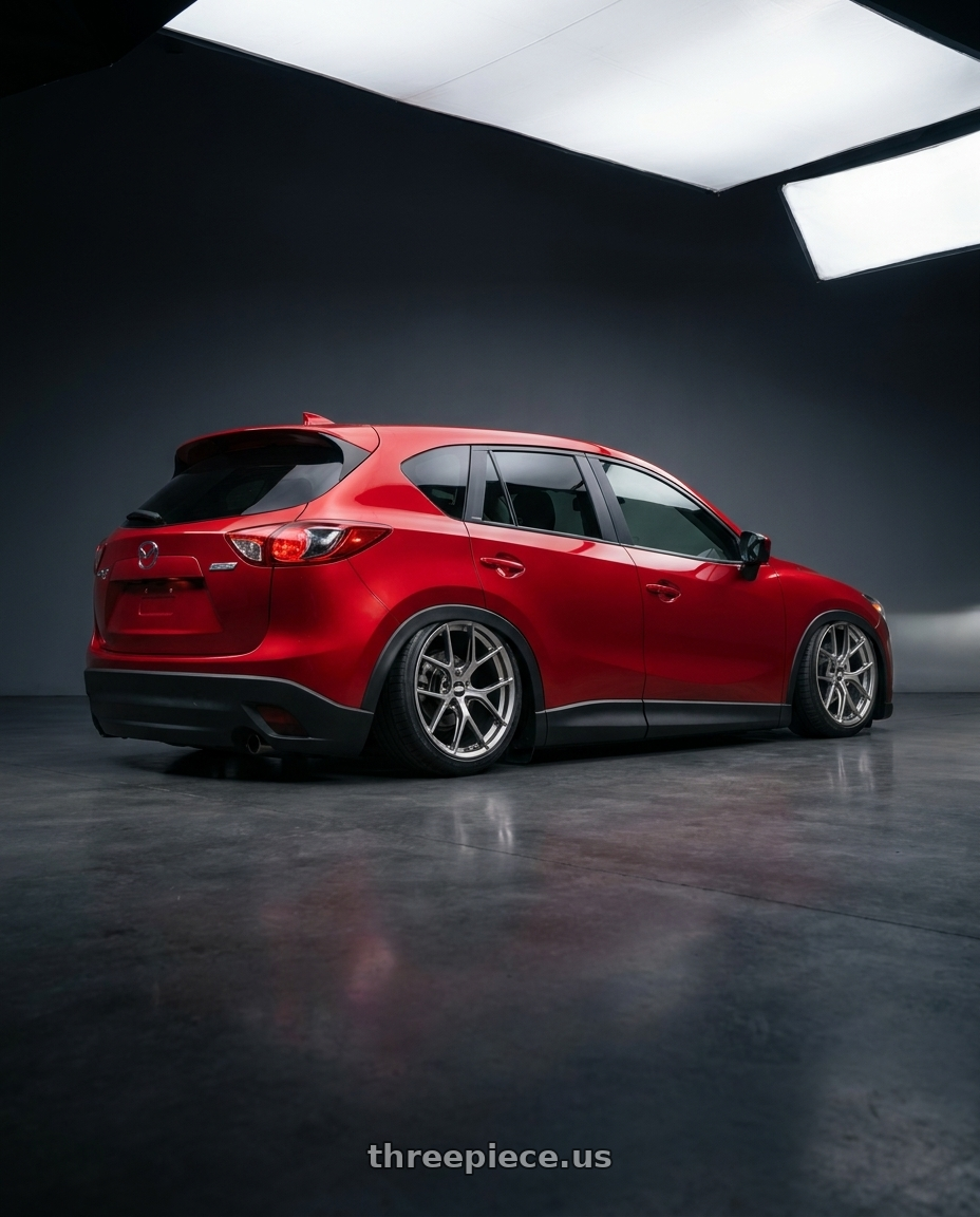 2015 Mazda cx 5 with BBS FI-R 5x114.3 20x8.5+51.5 Gloss Platinum wheels rear three quarter view slight stretch tires