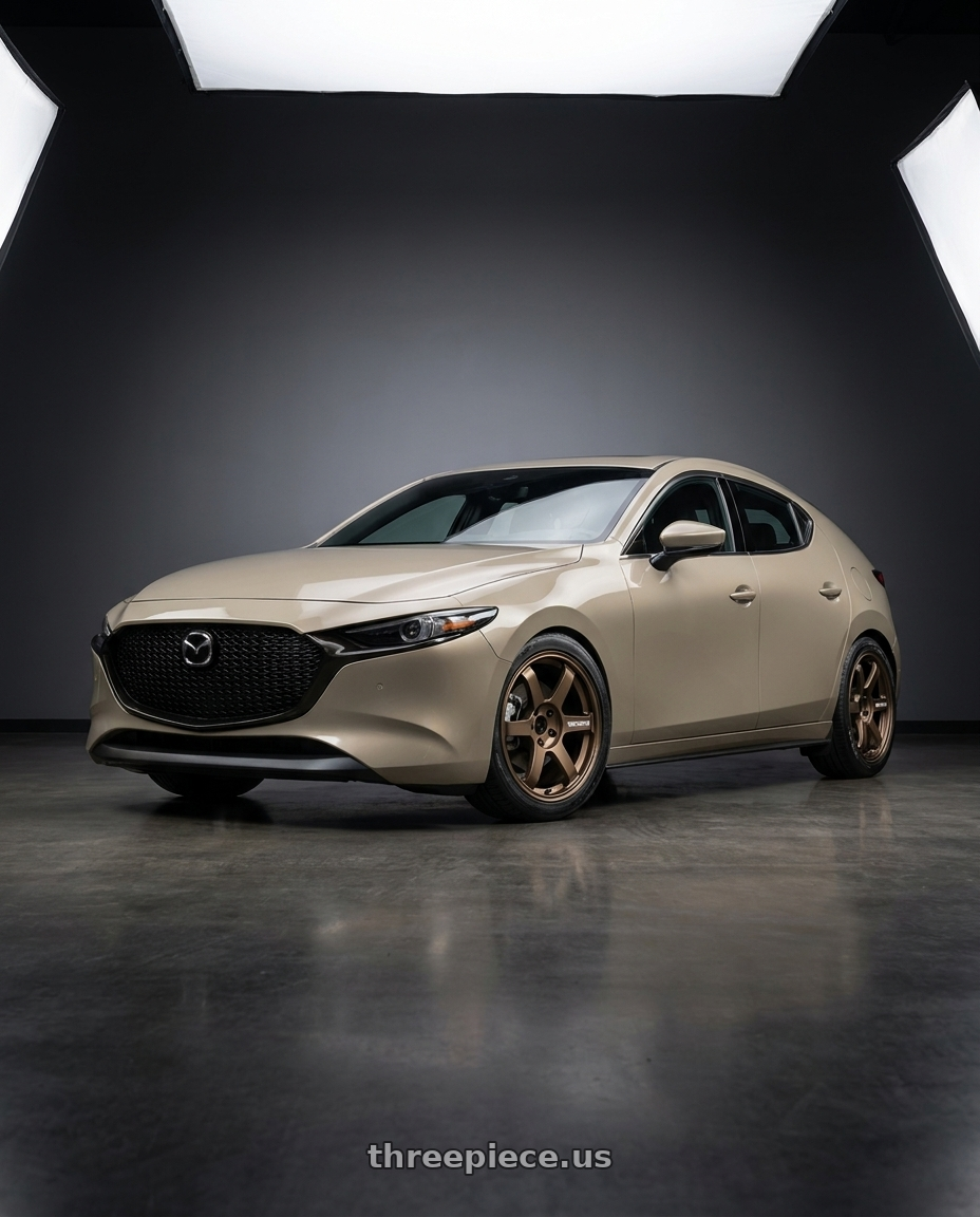 2023 Mazda 3 with Volk Racing TE37 Saga S-Plus 5x114.3 18x7.5+48 Bronze wheels