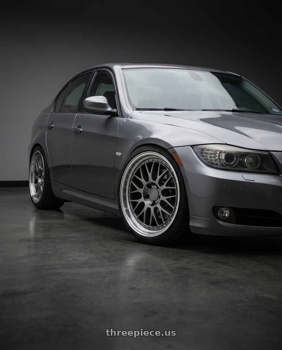 2011 bmw 328xi with Aodhan AH02 5x120 18x9.5+35 Hyper Black w/ Machined Lip wheels