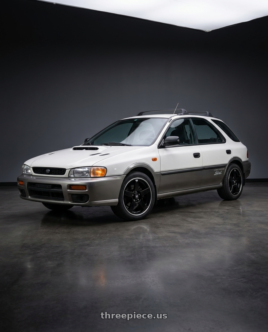 1997 subaru impreza outback sport with Motegi MR116 FS5 5X100/5X114.3 17X7 +40 GLOSS BLACK MACHINED FLANGE wheels