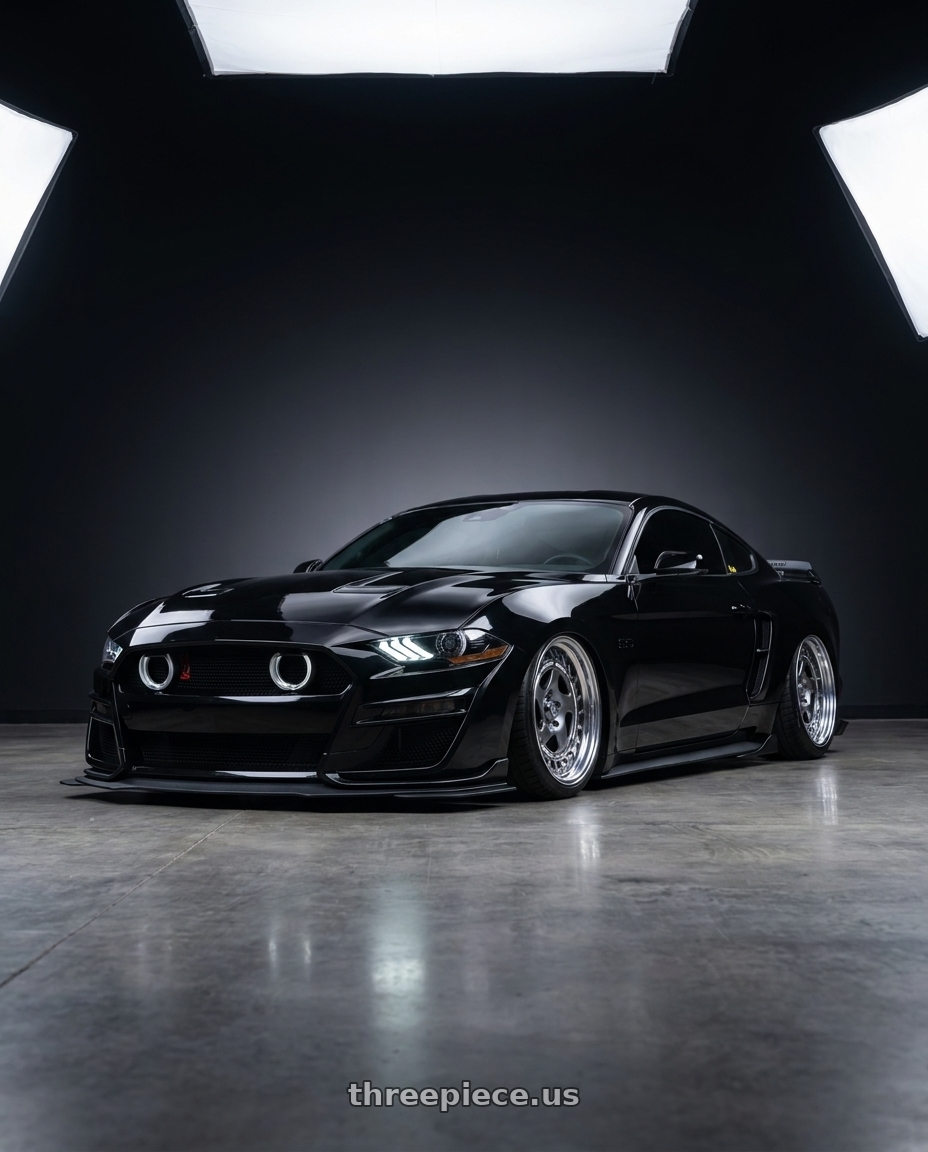 2022 Ford Mustang GT Premium with FORMULA AERO SPOKE 5x114.3 19X8.5+30 NR Disk Titan Silver wheels