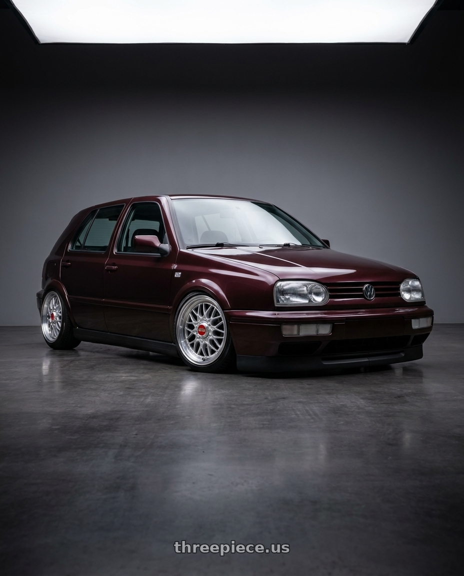 1995 Vw golf mk3 hatchback abt dark burgundy pearl with BBS RG-F 4x100 15x7 +33 Sport Silver wheels