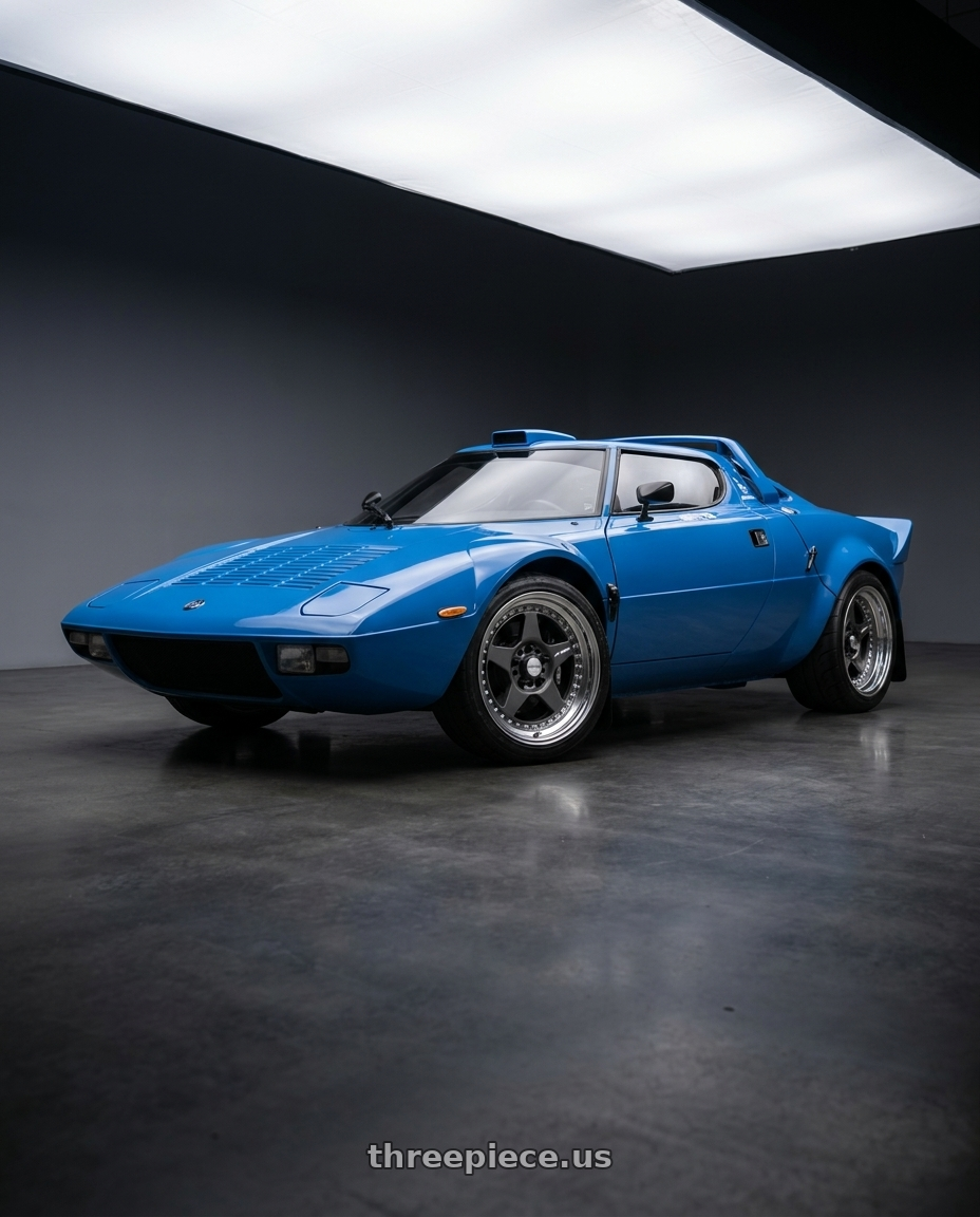 1974 Lancia Stratos with Work Meister Cr01 5x108 16x8+10 A Disk Matte Gunmetal wheels