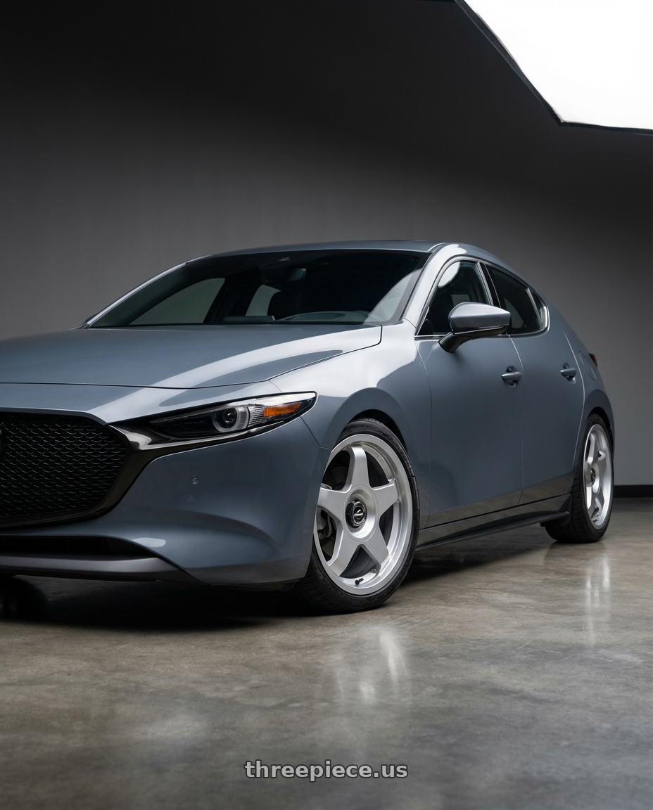 2023 Mazda Mazda3 Turbo with fifteen52 CHICANE 5x114.3 / 5x100 18x8.5 +35 SPEED SILVER (GLOSS SILVER) wheels