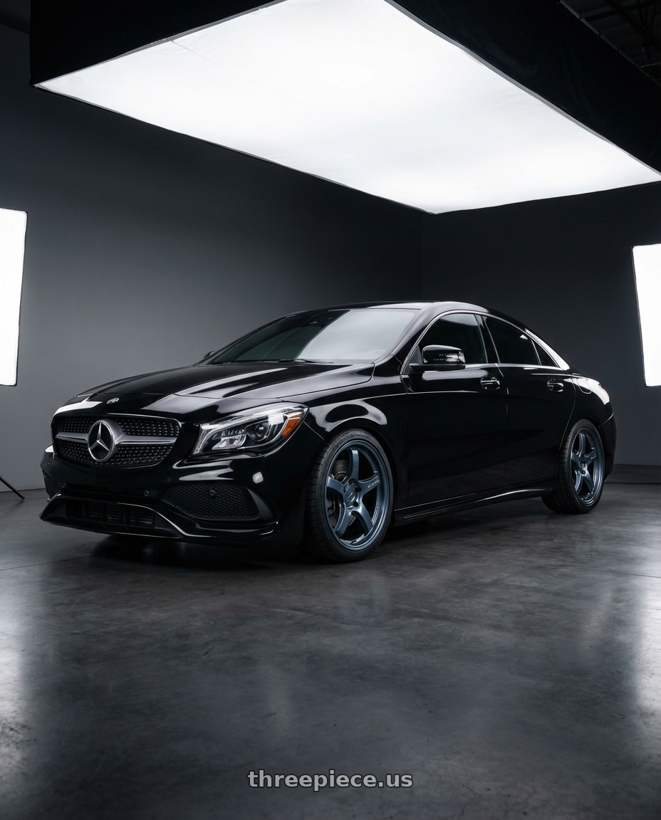 2018 Mercedes-Benz CLA C117 with Gram Lights 57CR 5x112 19x9.5+25 Gunblue II wheels