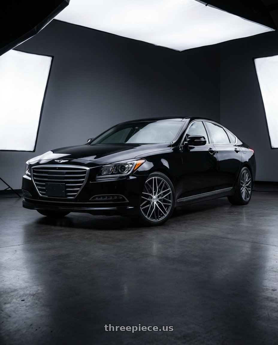 2016 Hyundai Genesis 3 8 with Petrol P3E 5x114.3 19x8.5 +40 Gloss Gunmetal Brs-mach Face wheels