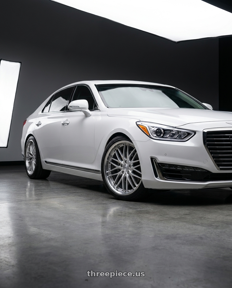 2018 genesis g90 ultimate with MRR GT1 5x114.3 20x10  +40 Hyper Silver Machine Lip wheels