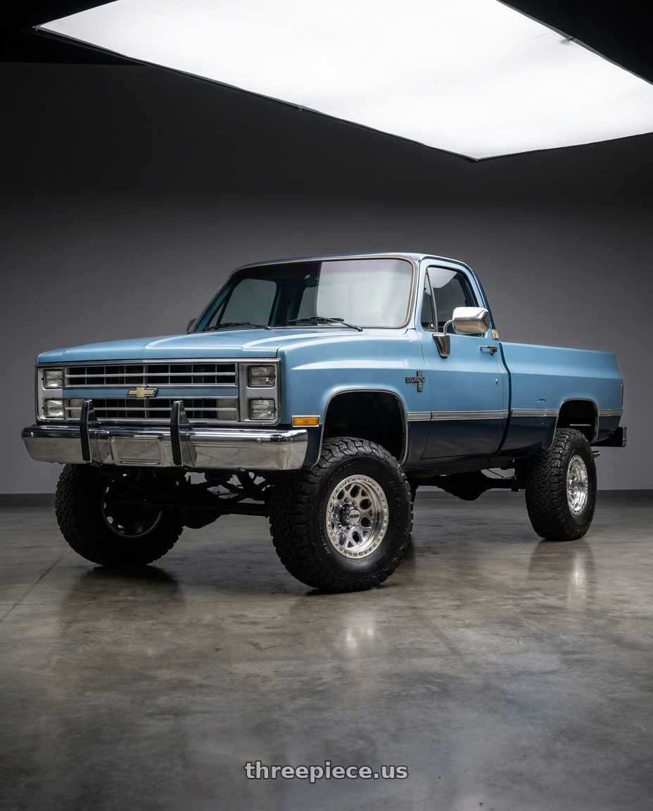 1985 Chevy k20 8 lug with KMC KM235 GRENADE CRAWL BEADLOCK 8X165.1 20X10 -48 MACHINED wheels