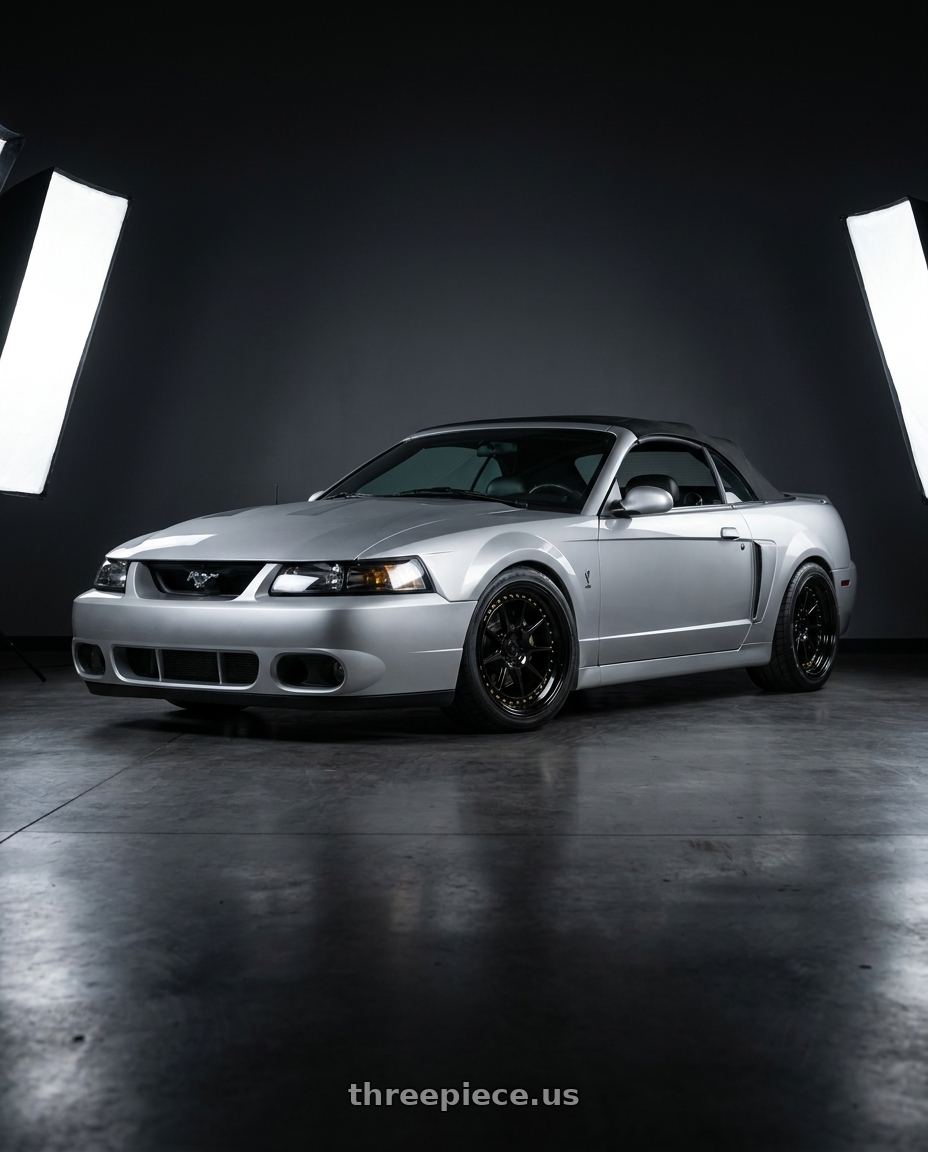 2004 Ford Mustang Svt cobra  with Aodhan DS-X 5x114.3 18x9.5 +22 Gloss Black W /Gold Rivets wheels