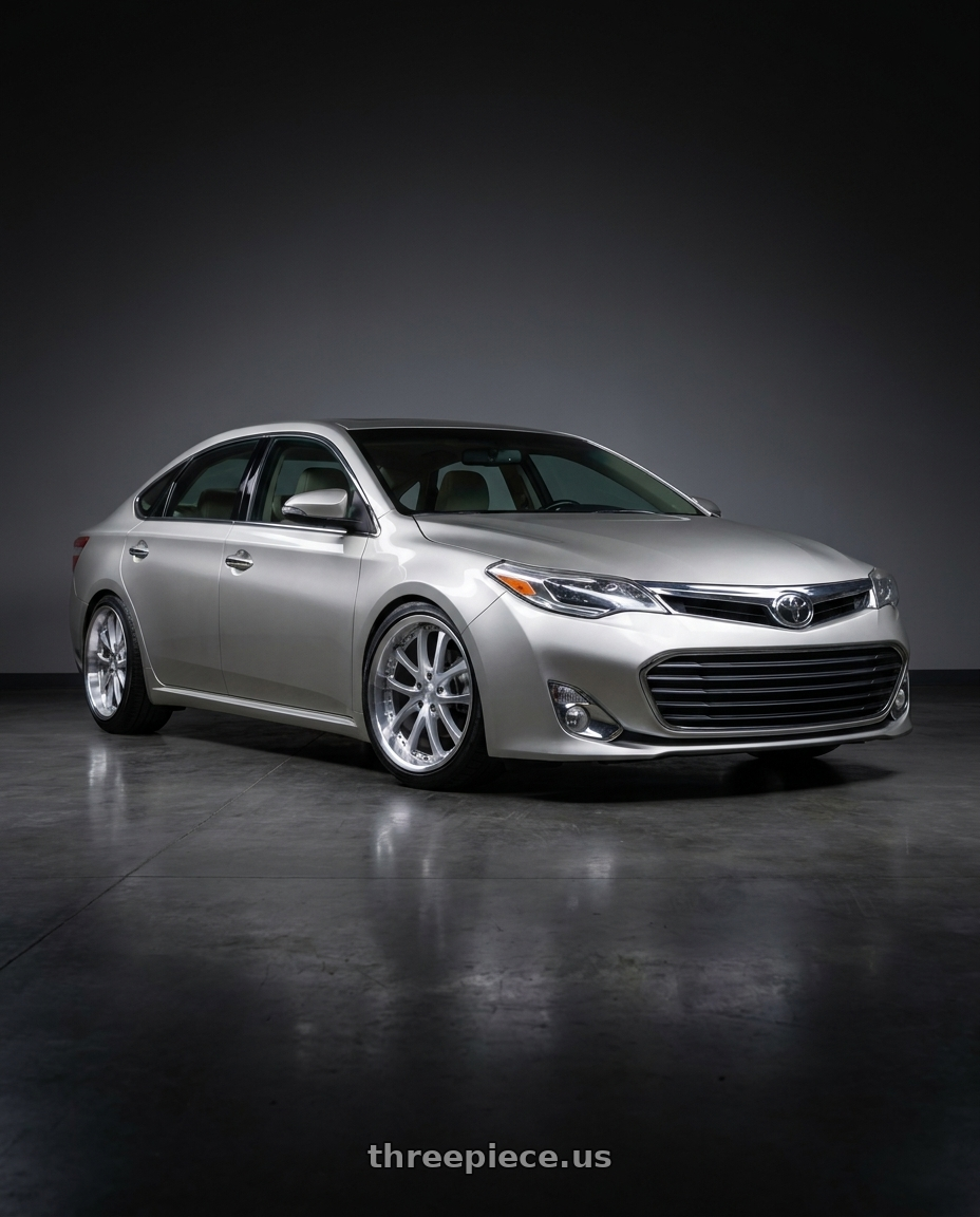 2013 toyota avalon with Vors AR5 5x114.3 19x9.5 +35 Silver Machine Face Lip Chrome Rivet wheels