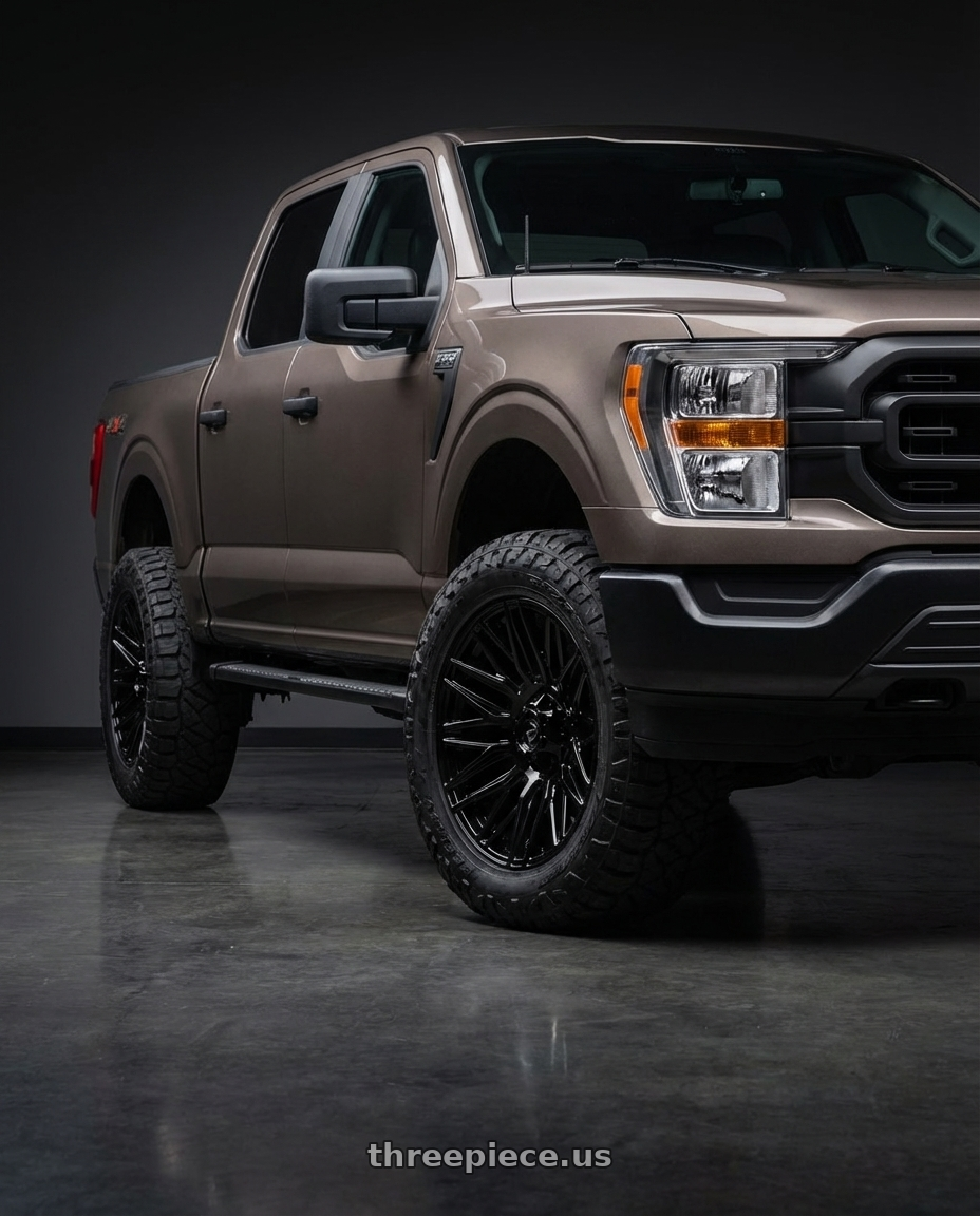 2013 Ford F-150 with Gear Off Road 770B 6X135/6x139.7 22x10 -19 Gloss Black wheels