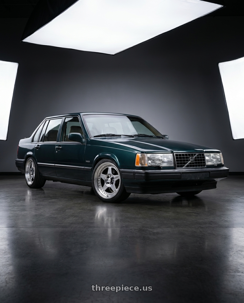 1991 volvo 940 se with Work Meister Cr01 5x108 15x6+20 O Disk Bright Buff Finish wheels