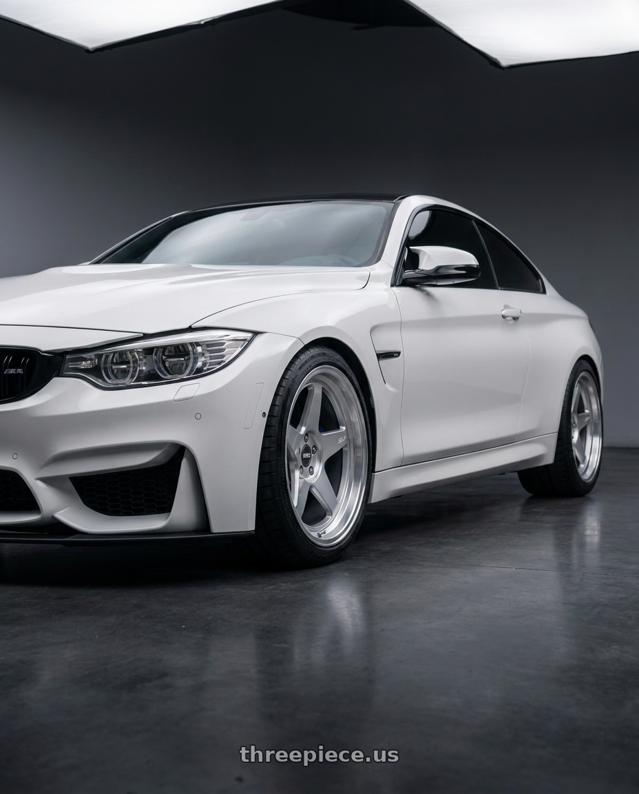 2015 BMW M4 with ESR Wheels CR SERIES CR5 5x108 19x11 +25 Hyper Silver wheels