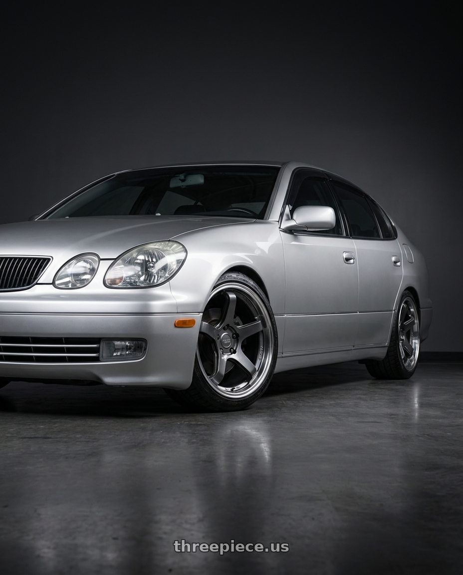 2001 Lexus Gs 300 with KATANA RACING HR05 5x114.3 18x9.5 +38 Gloss Gunmetal M Lip wheels