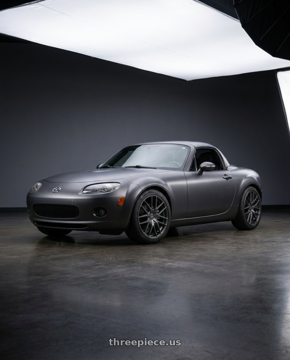 2007 Mazda Miata MX-5 with TOUREN TR60 3260 5x100/5x114.3 17x7.5 +42 MATTE GUNMETAL wheels