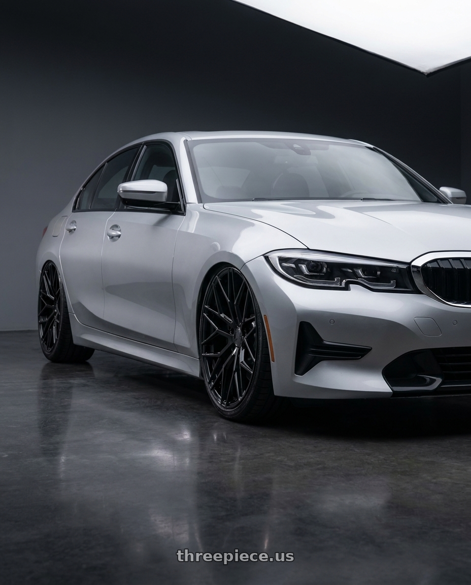 2023 BMW 3 Series G20 with Avant Garde Wheels M520R 5X112 19x9.5 +40 Gloss Black wheels