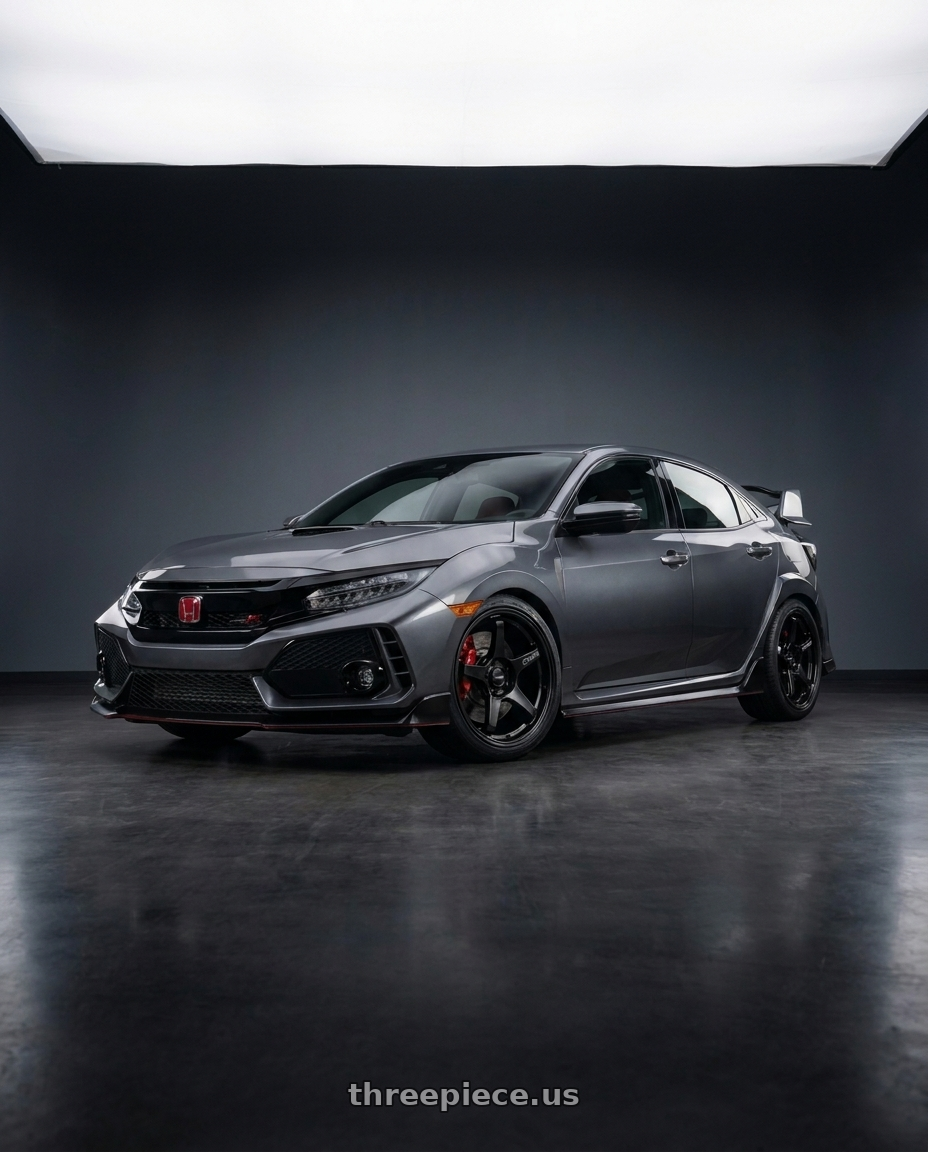 2019 honda civic type r with Enkei TS-5 5x120 18x9.5+45 Black wheels