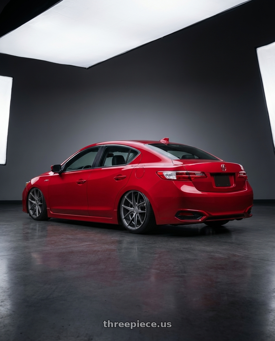 2012 Acura ILX with Niche 1PC M116 MISANO 5X114.3 18X9.5 +40 MATTE GUN METAL wheels rear three quarter view slight stretch tires