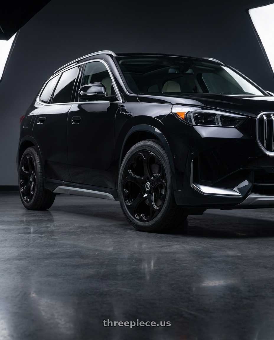 2023 BMW x1 with Heritage Wheel Kokoro MonoC 5X112 19x8.5+35 Black wheels