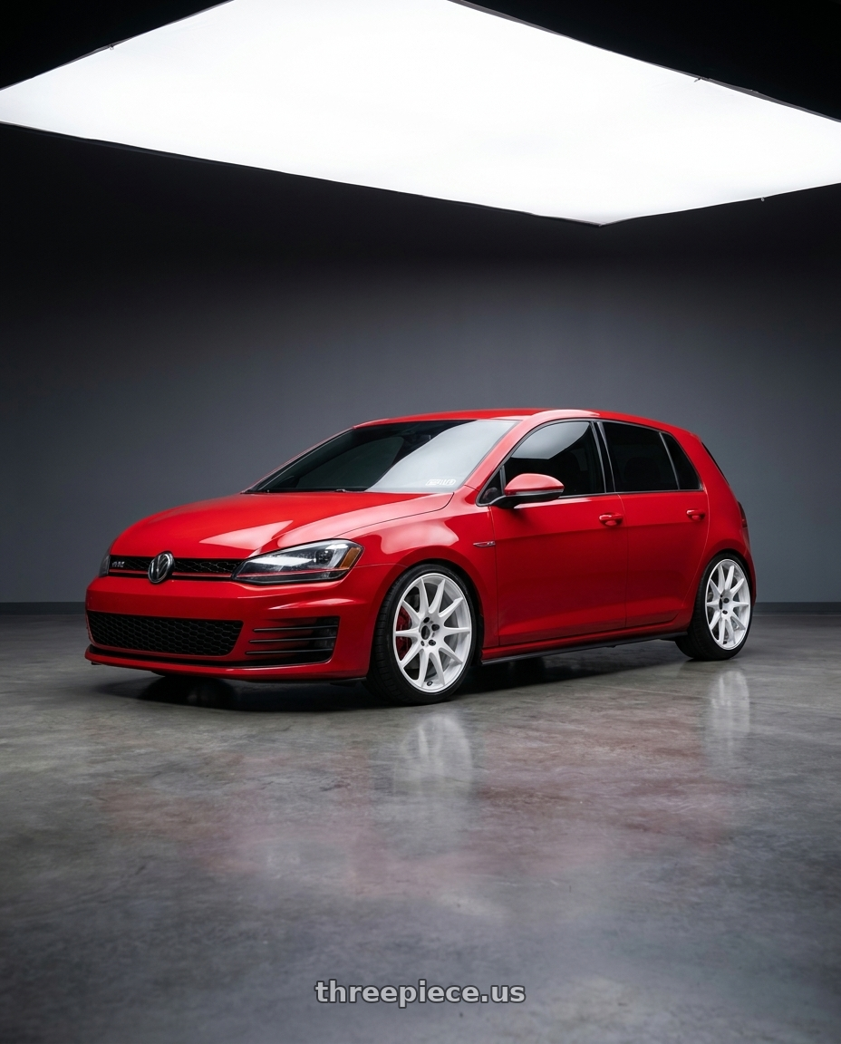 2017 Volkswagen GTI with Work Mco Racing 5x112 18x8.5+40  White wheels