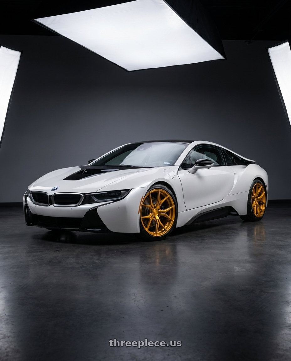 2015 BMW i8 with Rohana RFX5 5x112 20x10+45 Gloss Gold wheels