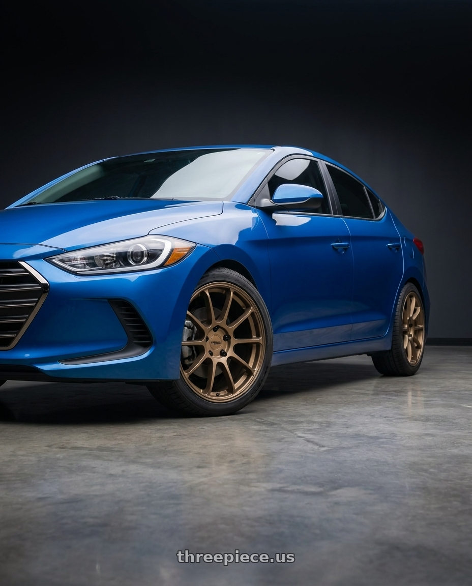 2018 Hyundai ELANTRA with KATANA RACING KR07 5x114.3 18x8 +40 Matte Bronze wheels