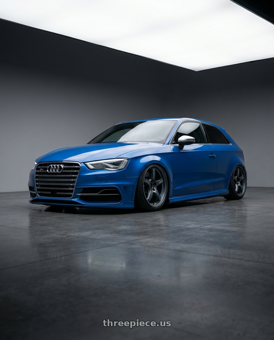 2019 Audi S3 8V with Gram Lights 57CR 5x112 19x9.5+25 Gunblue II wheels