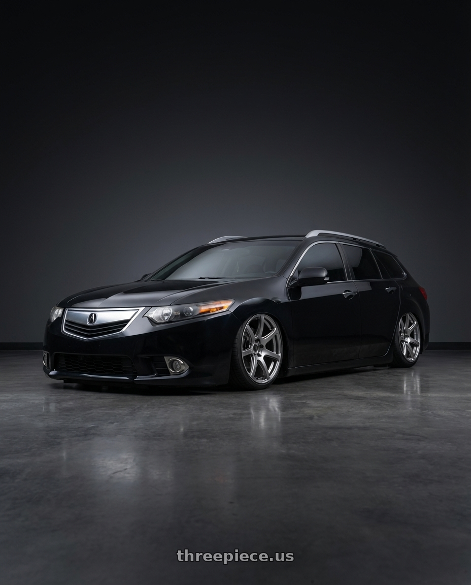 2012 Acura TSX Wagon with Work Emotion T7r 5x100 18x9.5 +22 Gt Silver wheels