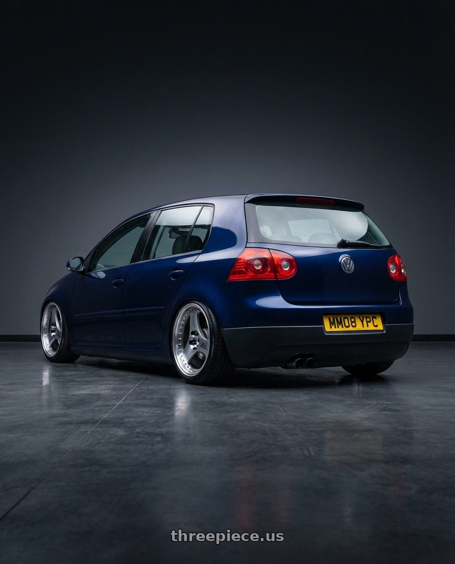 Vw golf 2008 with Advan Racing ONI2 PROGRESSIVE 5x114.3 20x8.5 +33 MACHINING & DIAMOND CUT wheels rear three quarter view slight stretch tires