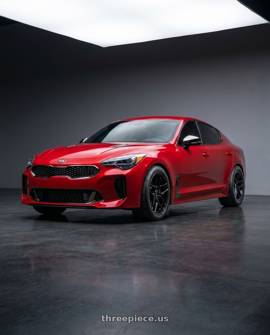 2019 Kia Stinger GT-2 Highchromicha with Rohana RFX11 5x114.3 19x9.5+40 Gloss Black wheels