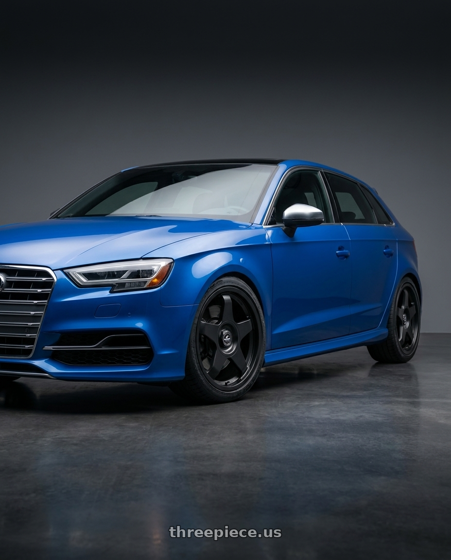 2019 Audi S3 8V with fifteen52 CHICANE 5x112 / 5x120 18x8.5 +35 ASPHALT BLACK (SATIN BLACK) wheels