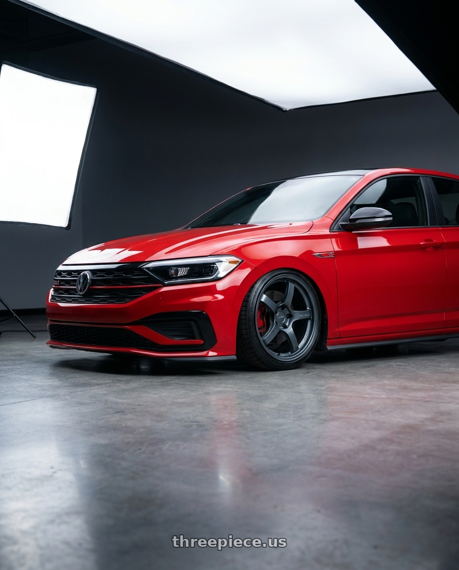 2023 Volkswagen Jetta GLI MK7 with Gram Lights 57CR 5x112 19x9.5+25 Gunblue II wheels