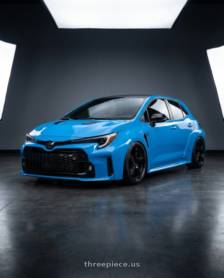 2024 Toyota GR Corolla with Gram Lights 57CR 5x114.3 18x10.5+12 Glossy Black wheels
